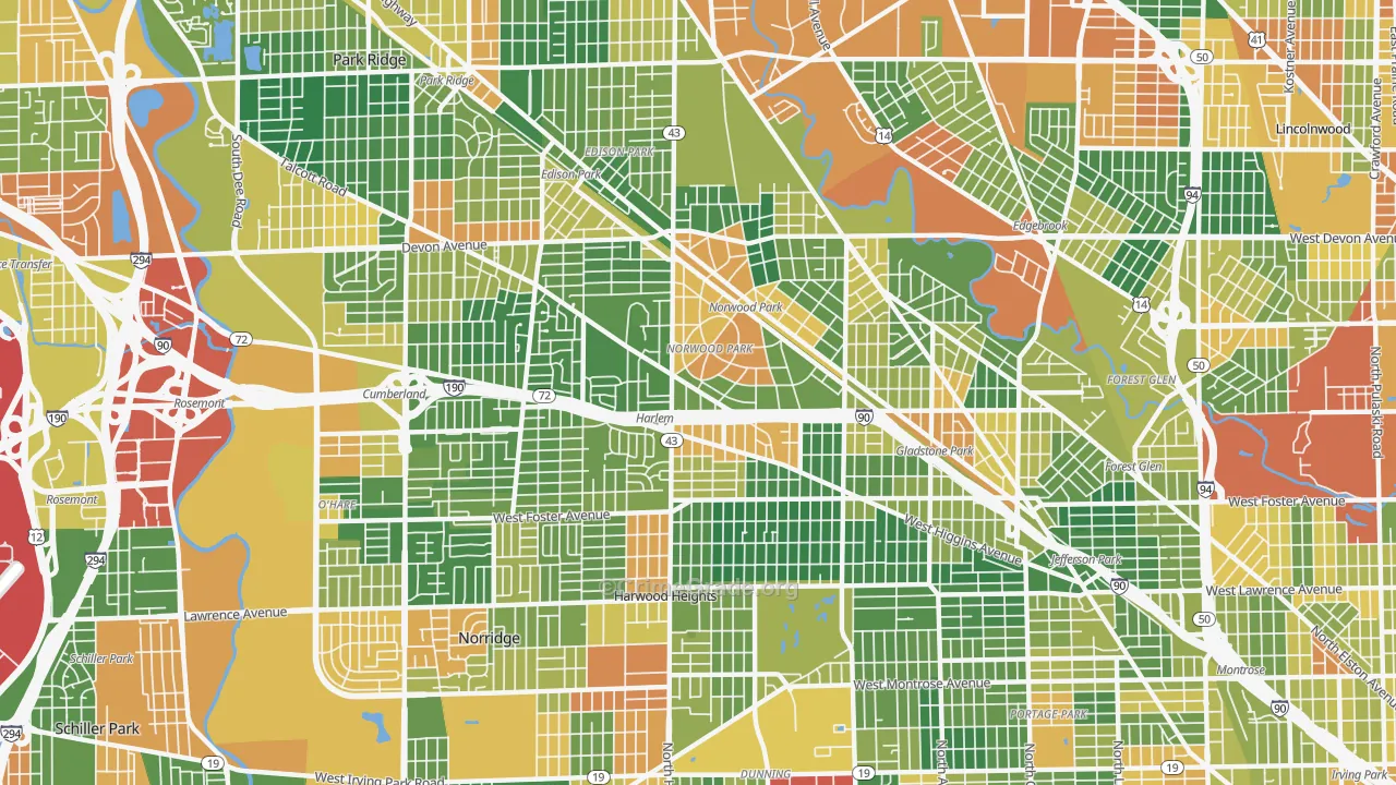 Norwood Park, Chicago, IL Map of Burglary Rates