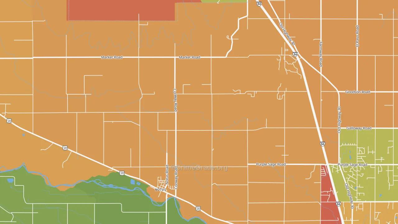 Notus, ID Map of Burglary Rates
