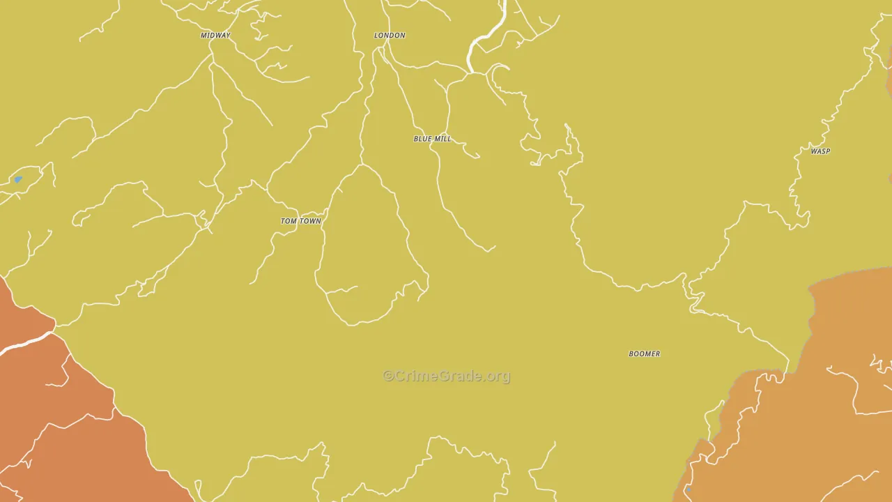 Nough, TN Map of Burglary Rates