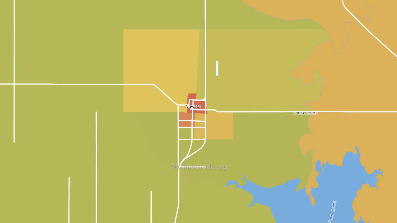 Nowata, OK Map of Burglary Rates