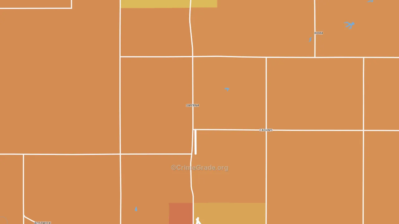 Nuckolls County, NE Map of Burglary Rates