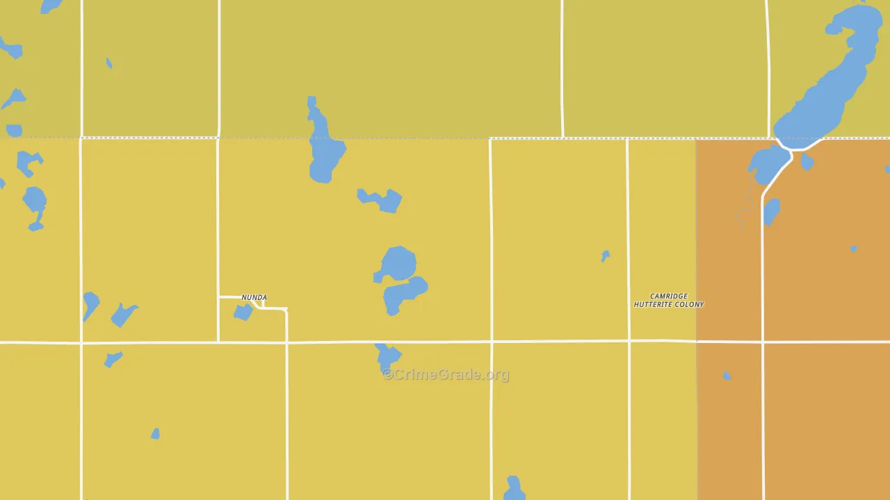Nunda, SD Map of Burglary Rates