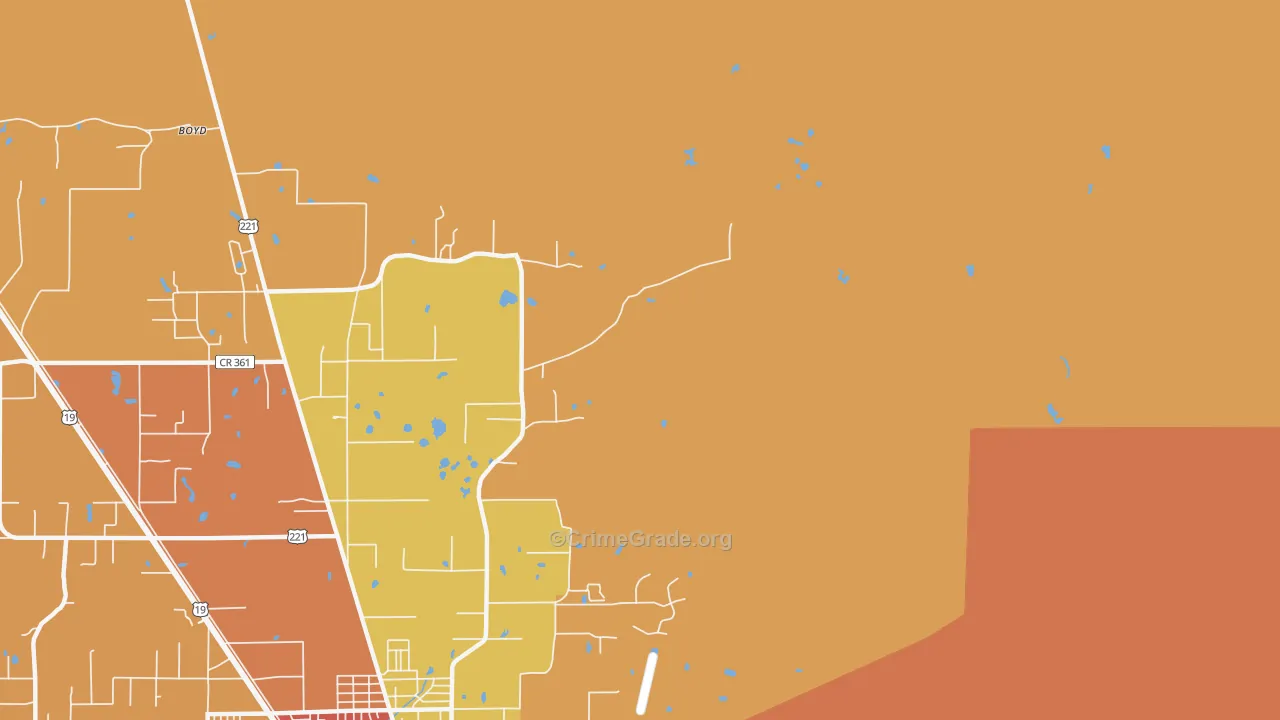 Nutall Rise, FL Map of Burglary Rates
