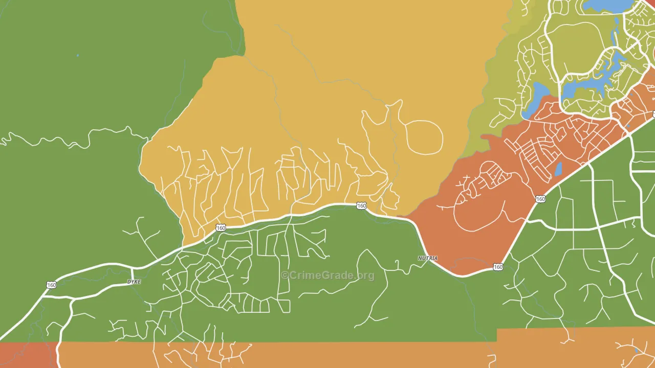 Nutria, CO Map of Burglary Rates