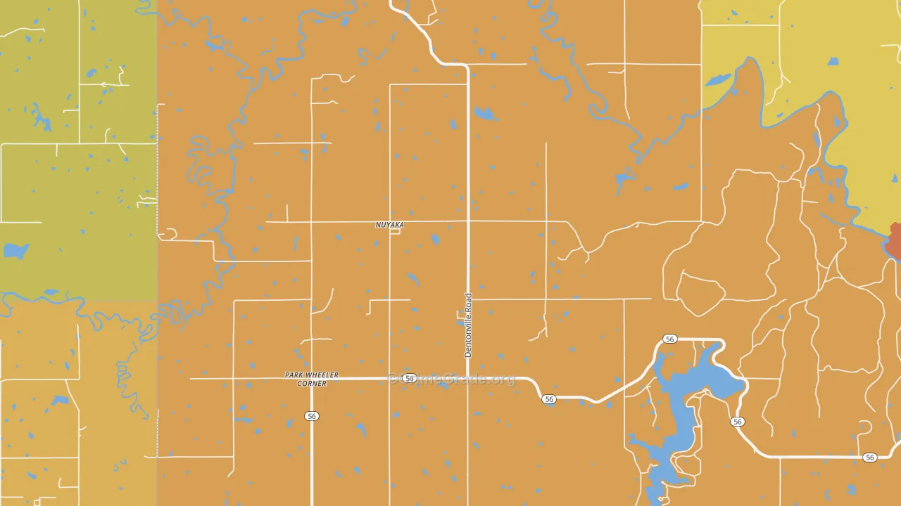 Nuyaka, OK Map of Burglary Rates