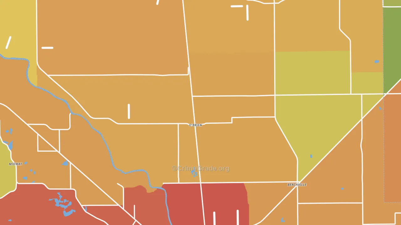 O'Brien, FL Map of Burglary Rates