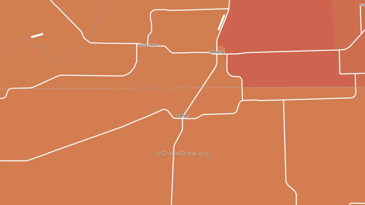O'Brien, TX Map of Burglary Rates