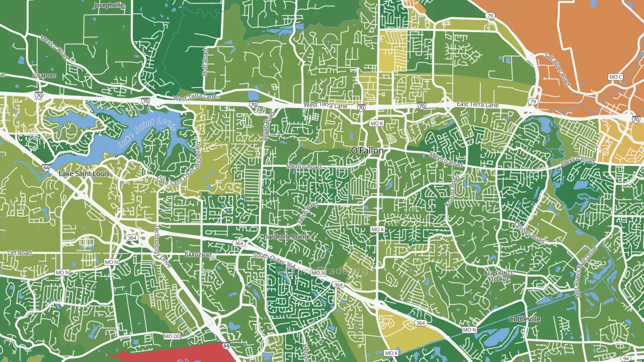 O'fallon, MO Map of Burglary Rates