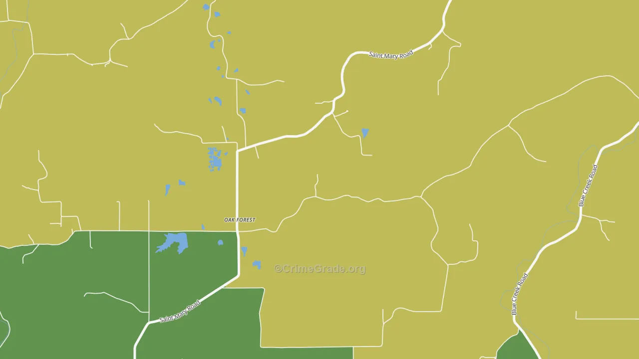 Oak Forest, IN Map of Burglary Rates