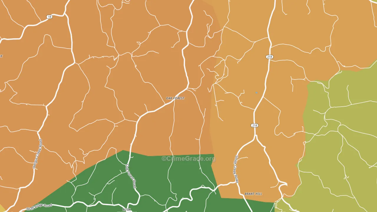 Oak Forest, PA Map of Burglary Rates