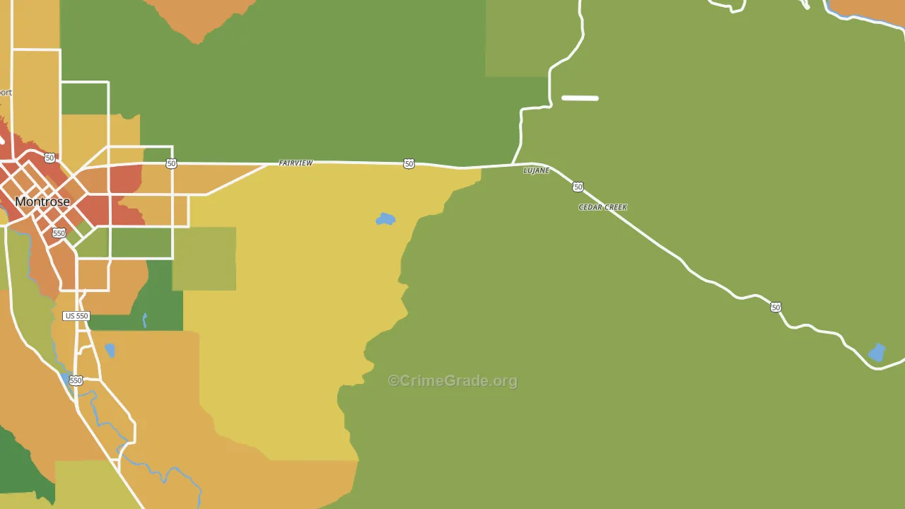 Oak Grove, CO Map of Burglary Rates