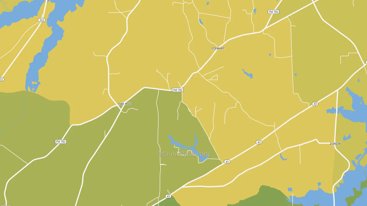 Oak Hill, TX Map of Burglary Rates