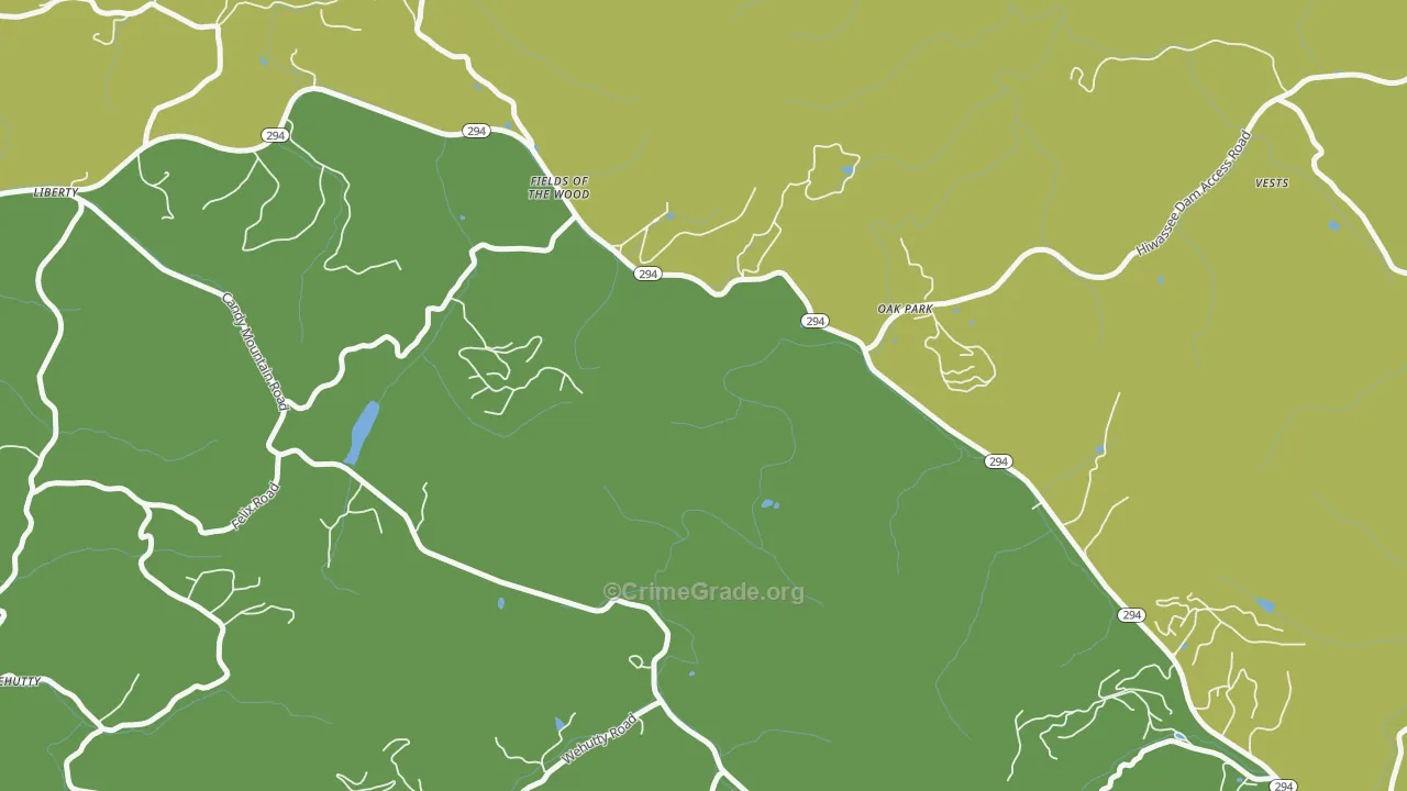 Oak Park, NC Map of Burglary Rates