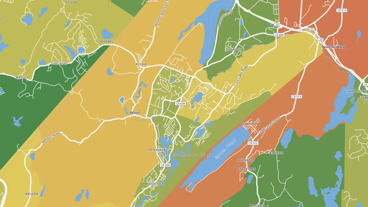 Oak Ridge, NJ Map of Burglary Rates