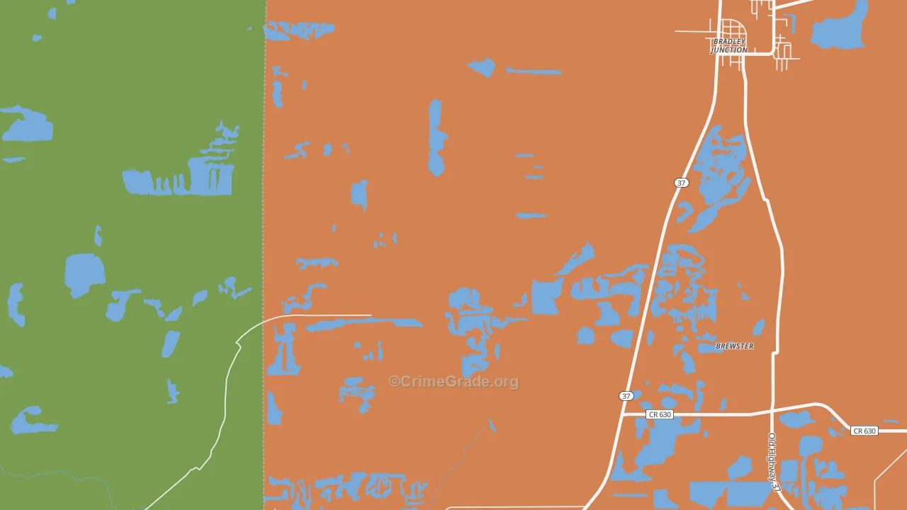 Oak Terrace, FL Map of Burglary Rates