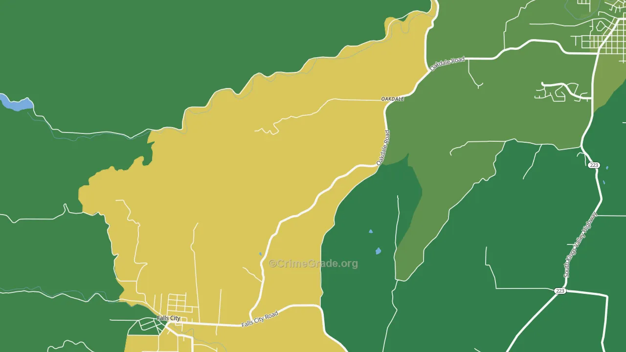 Oakdale, OR Map of Burglary Rates
