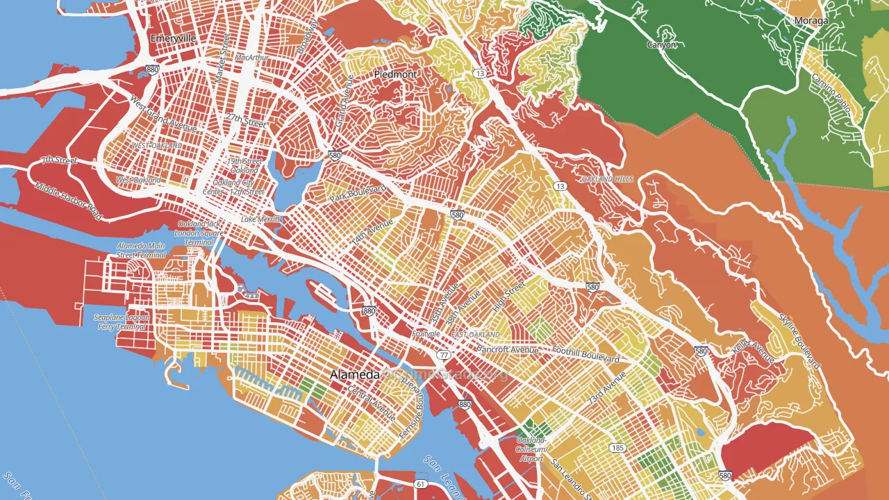 Oakland, CA Map of Burglary Rates