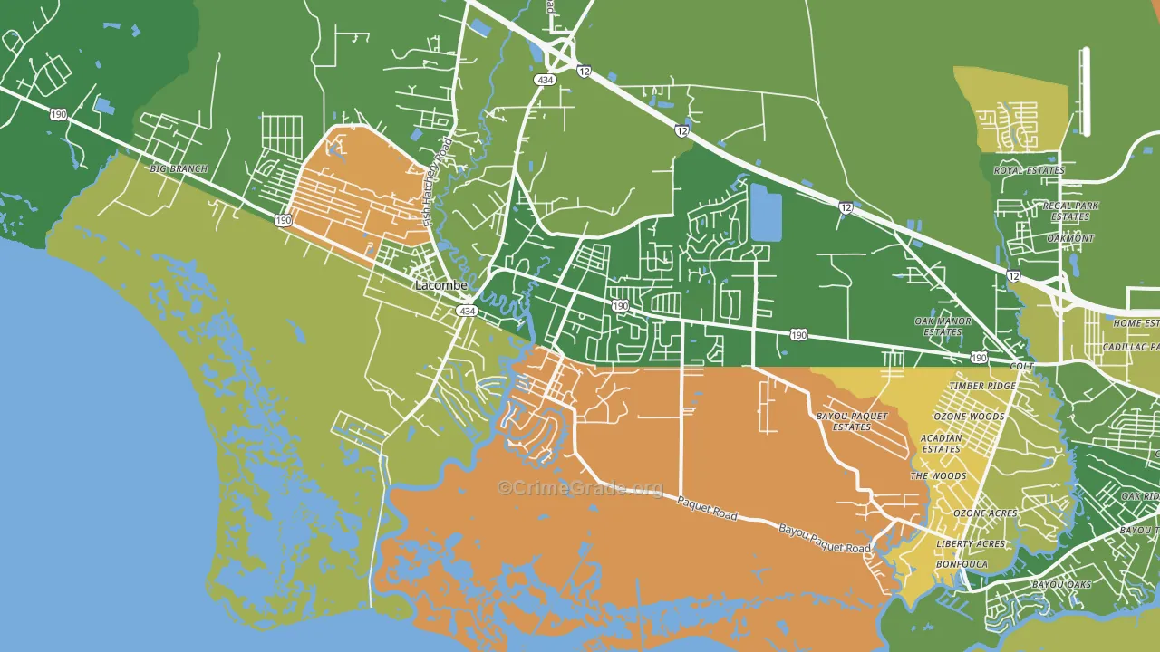 Oaklawn, LA Map of Burglary Rates