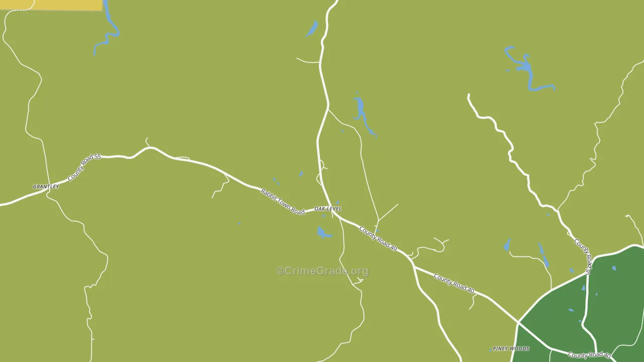 Oaklevel, AL Map of Burglary Rates