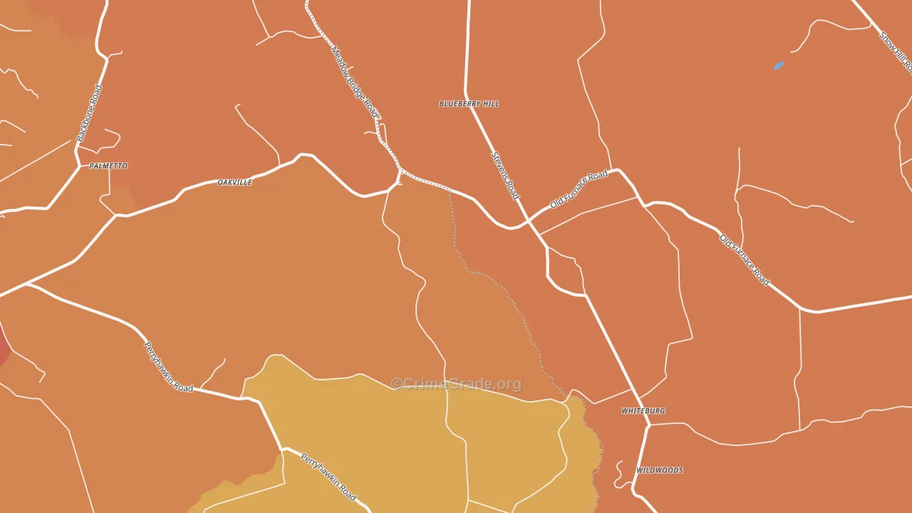 Oakville, MD Map of Burglary Rates