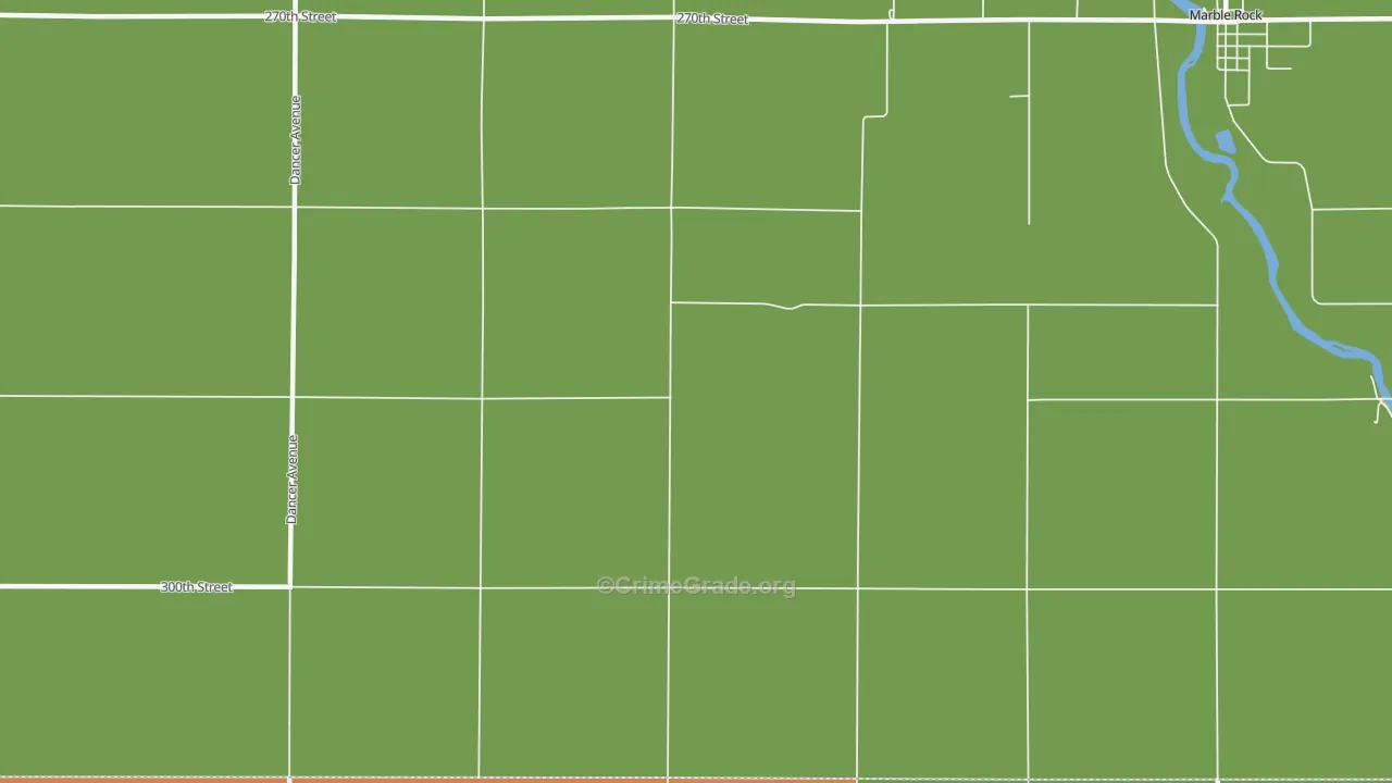Oakwood, IA Map of Burglary Rates