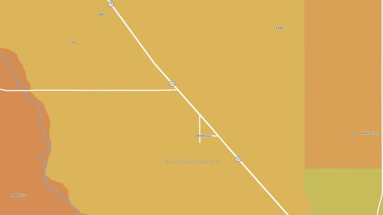 Oakwood, OK Map of Burglary Rates