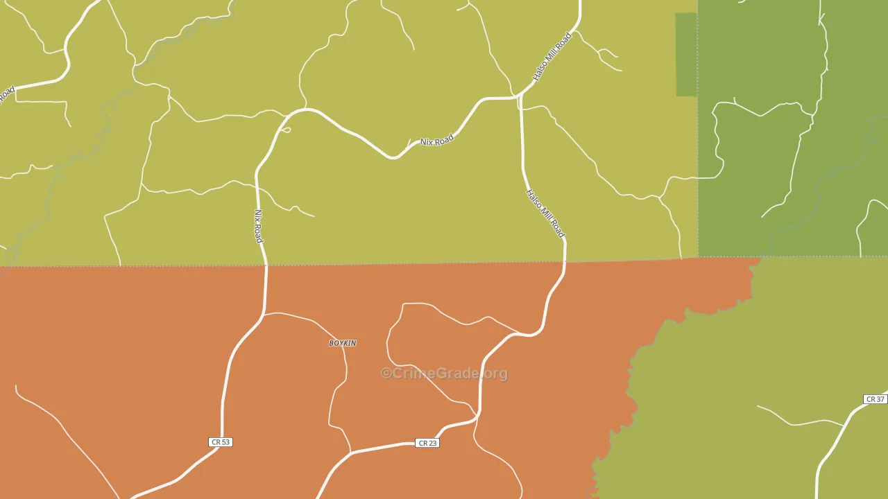Oaky Streak, AL Map of Burglary Rates