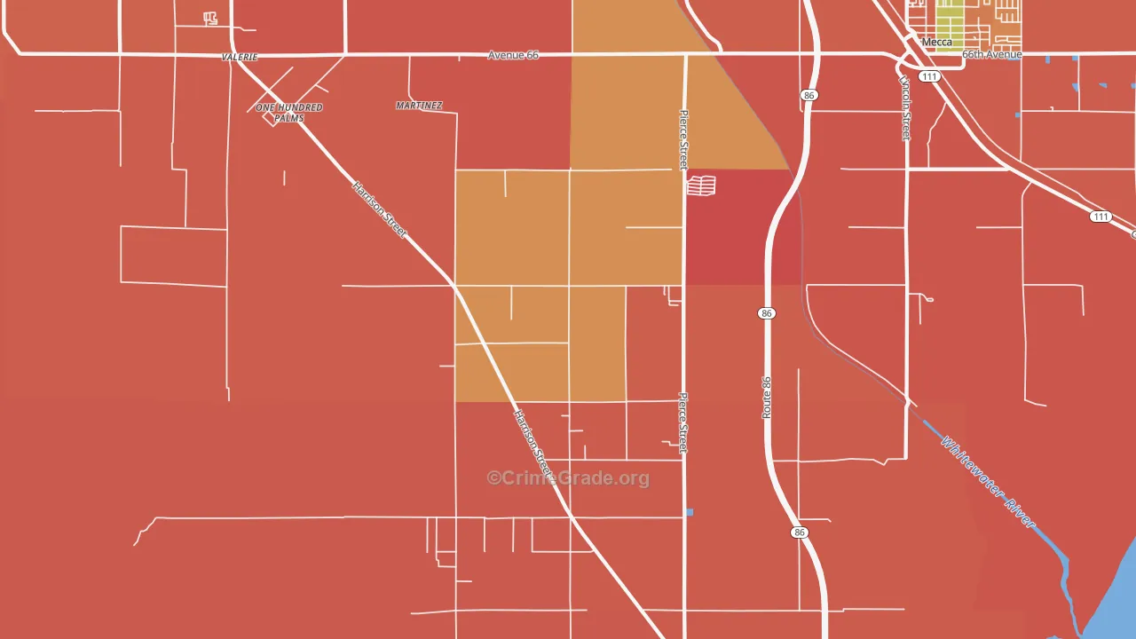 Oasis, CA Map of Burglary Rates