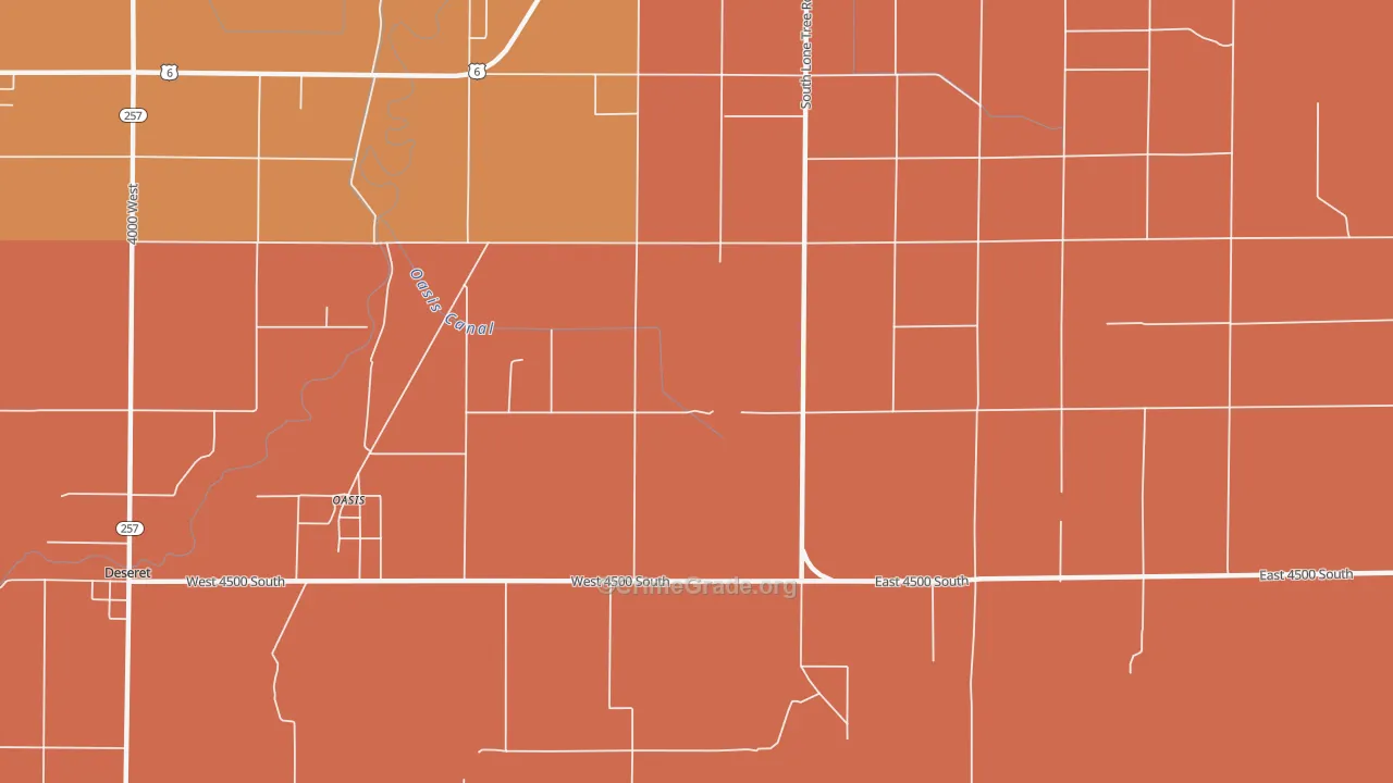 Oasis, UT Map of Burglary Rates