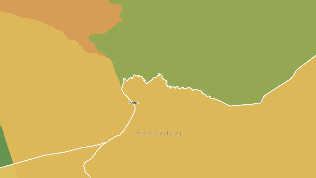 Oatman, AZ Map of Burglary Rates