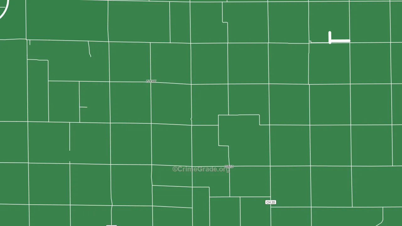 Obed, IL Map of Burglary Rates