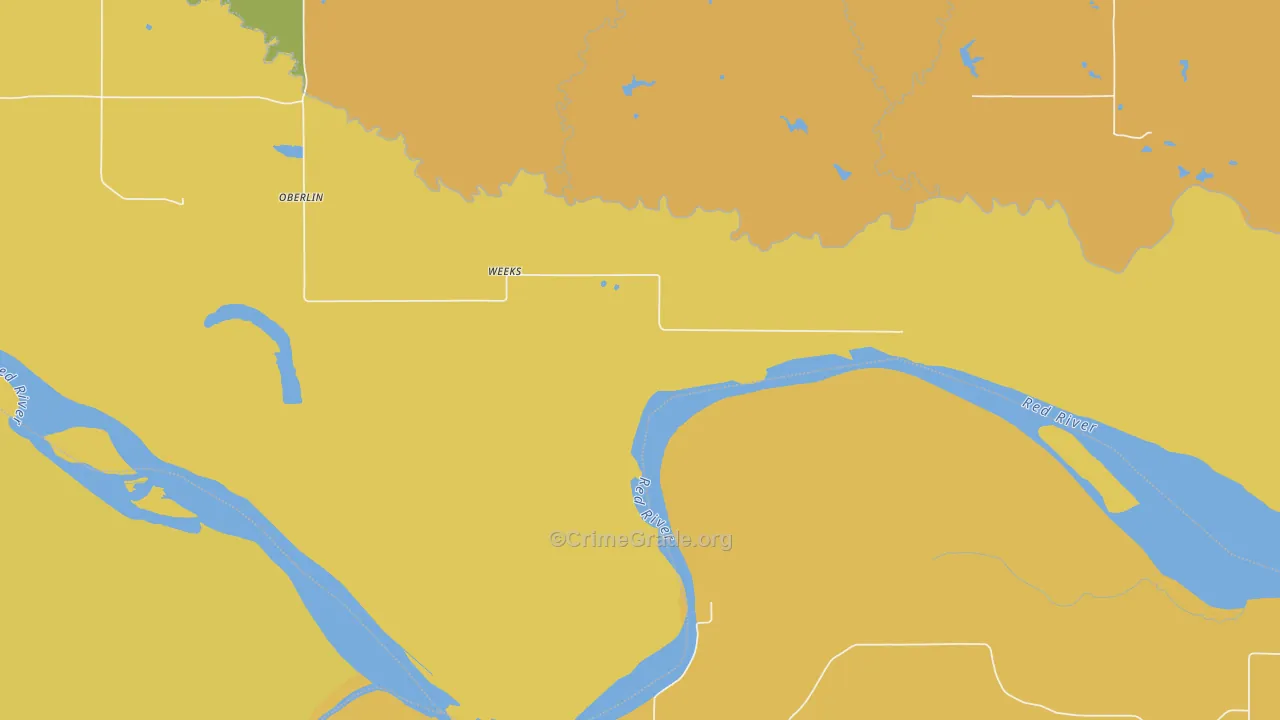Oberlin, OK Map of Burglary Rates