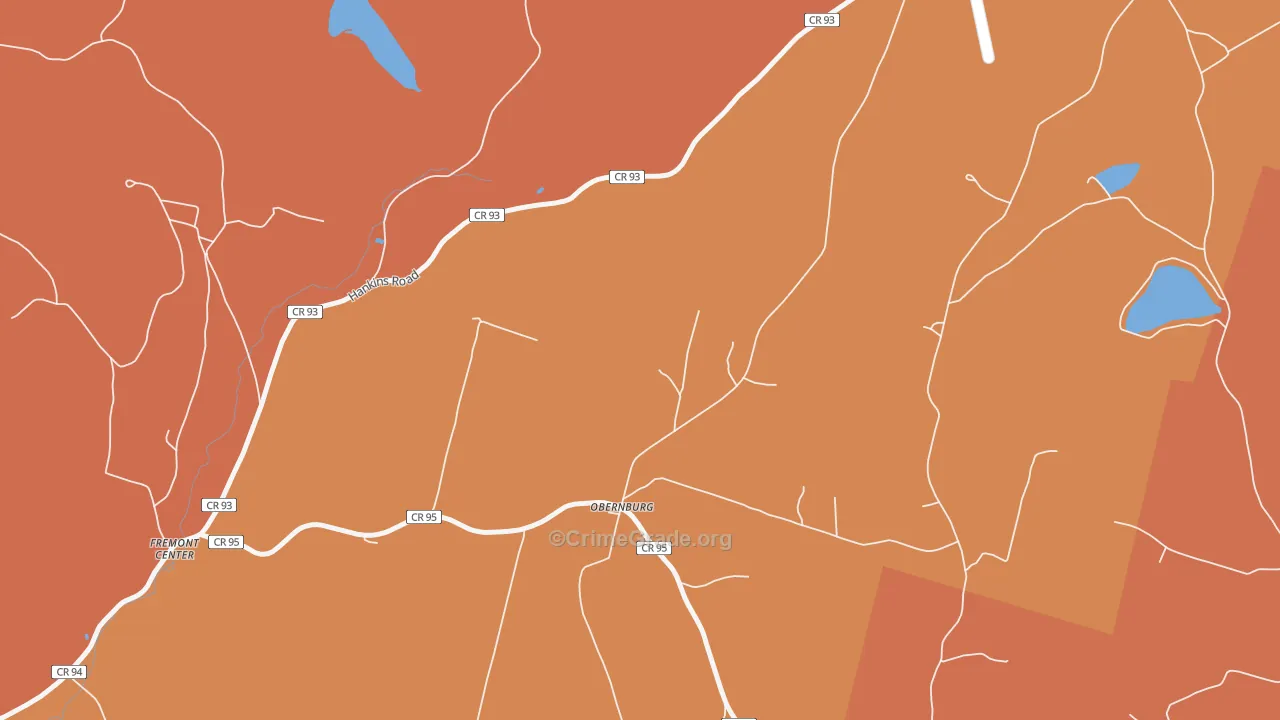 Obernburg, NY Map of Burglary Rates