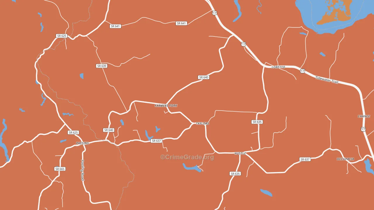 Occupacia, VA Map of Burglary Rates