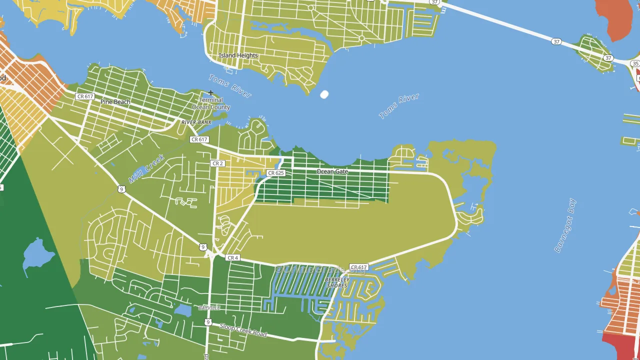 Ocean Gate, NJ Map of Burglary Rates