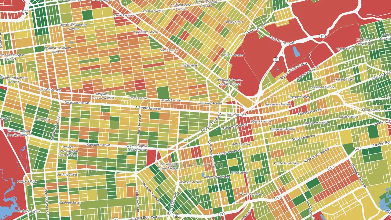 Ocean Hill, Brooklyn, NY Map of Burglary Rates