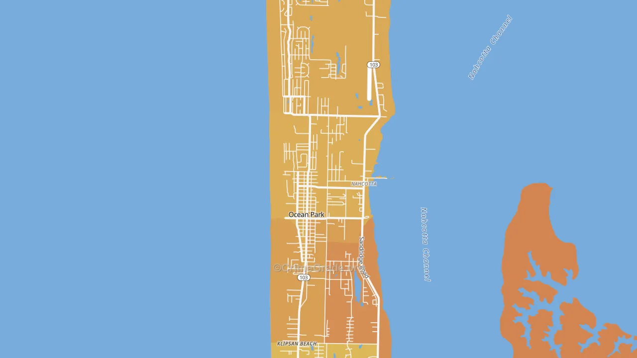 Ocean Park, WA Map of Burglary Rates