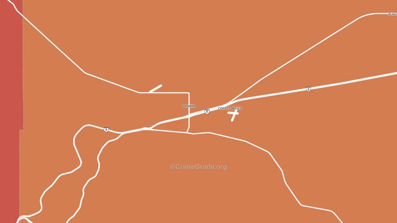 Ocotillo, CA Map of Burglary Rates