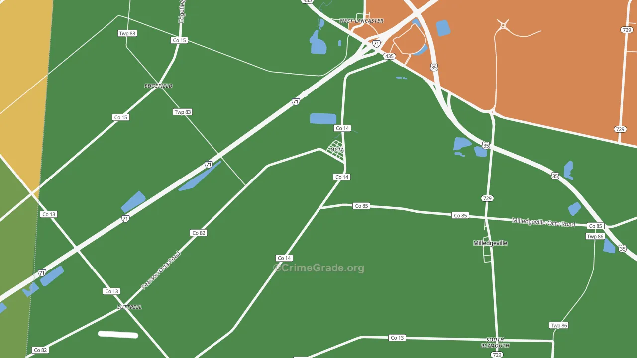 Octa, OH Map of Burglary Rates