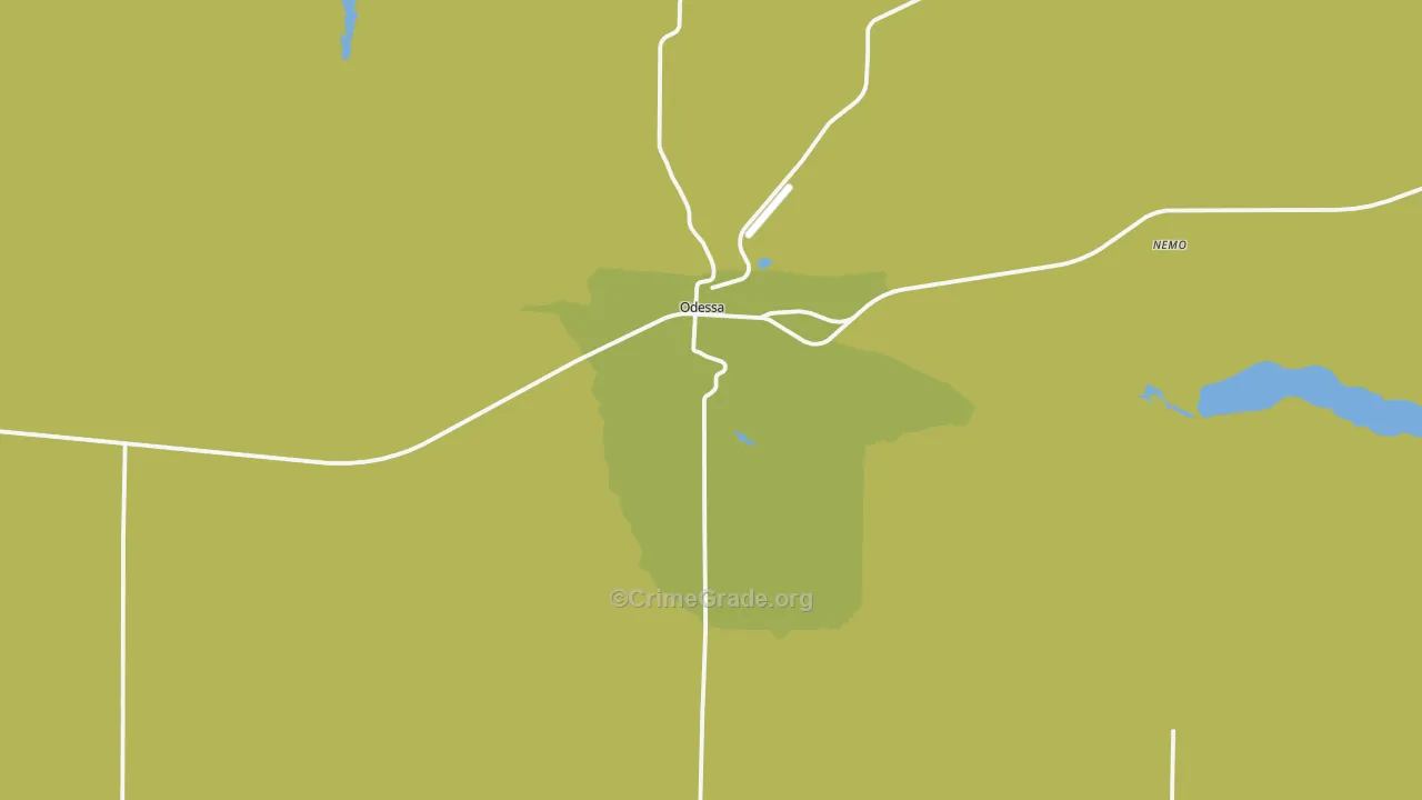 Odessa, WA Map of Burglary Rates
