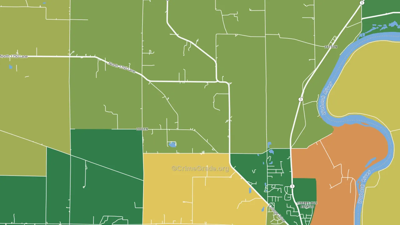 Odgen, IL Map of Burglary Rates