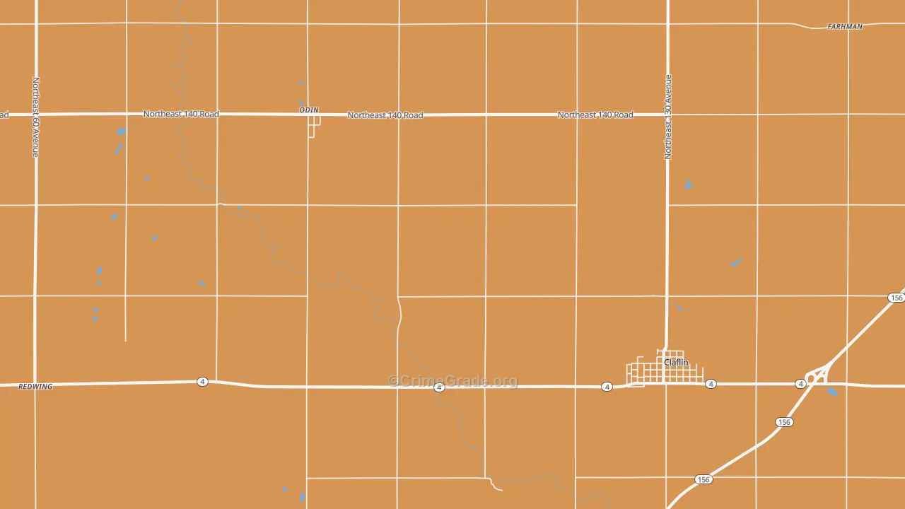 Odin, KS Map of Burglary Rates