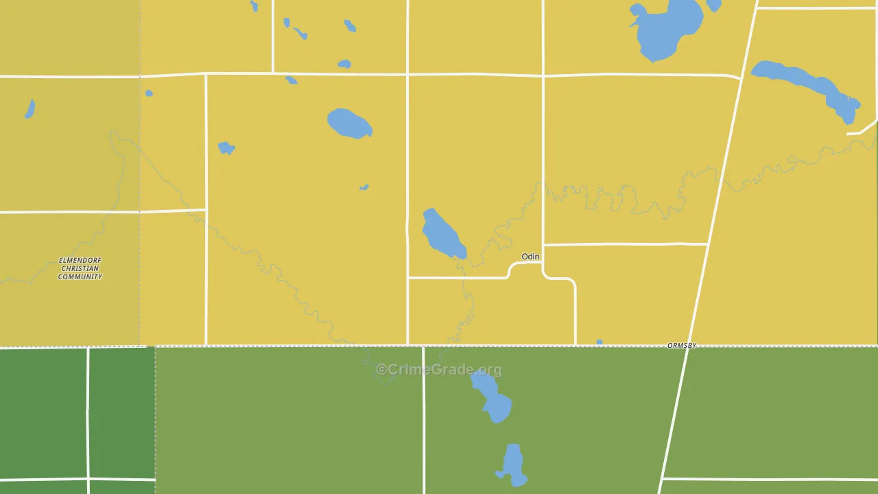 Odin, MN Map of Burglary Rates