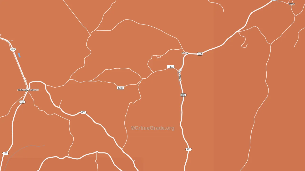 Odin, PA Map of Burglary Rates
