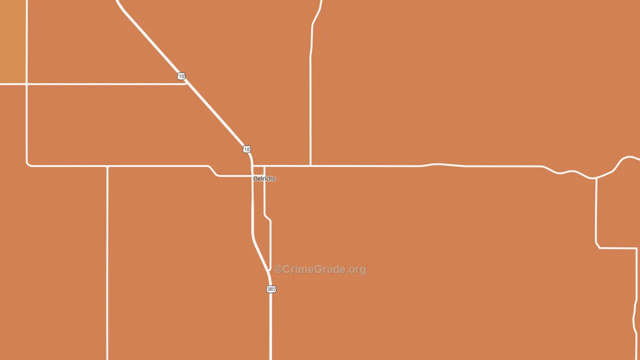 Oelrichs, SD Map of Burglary Rates