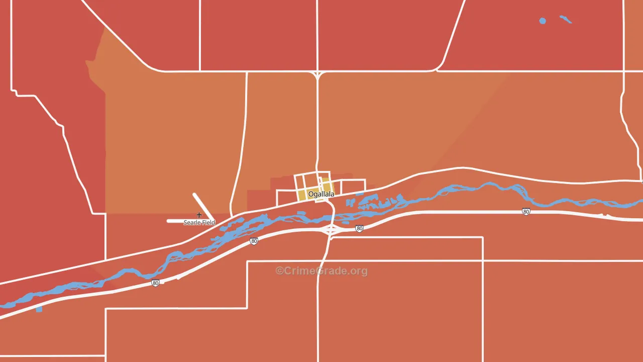 Ogallala, NE Map of Burglary Rates