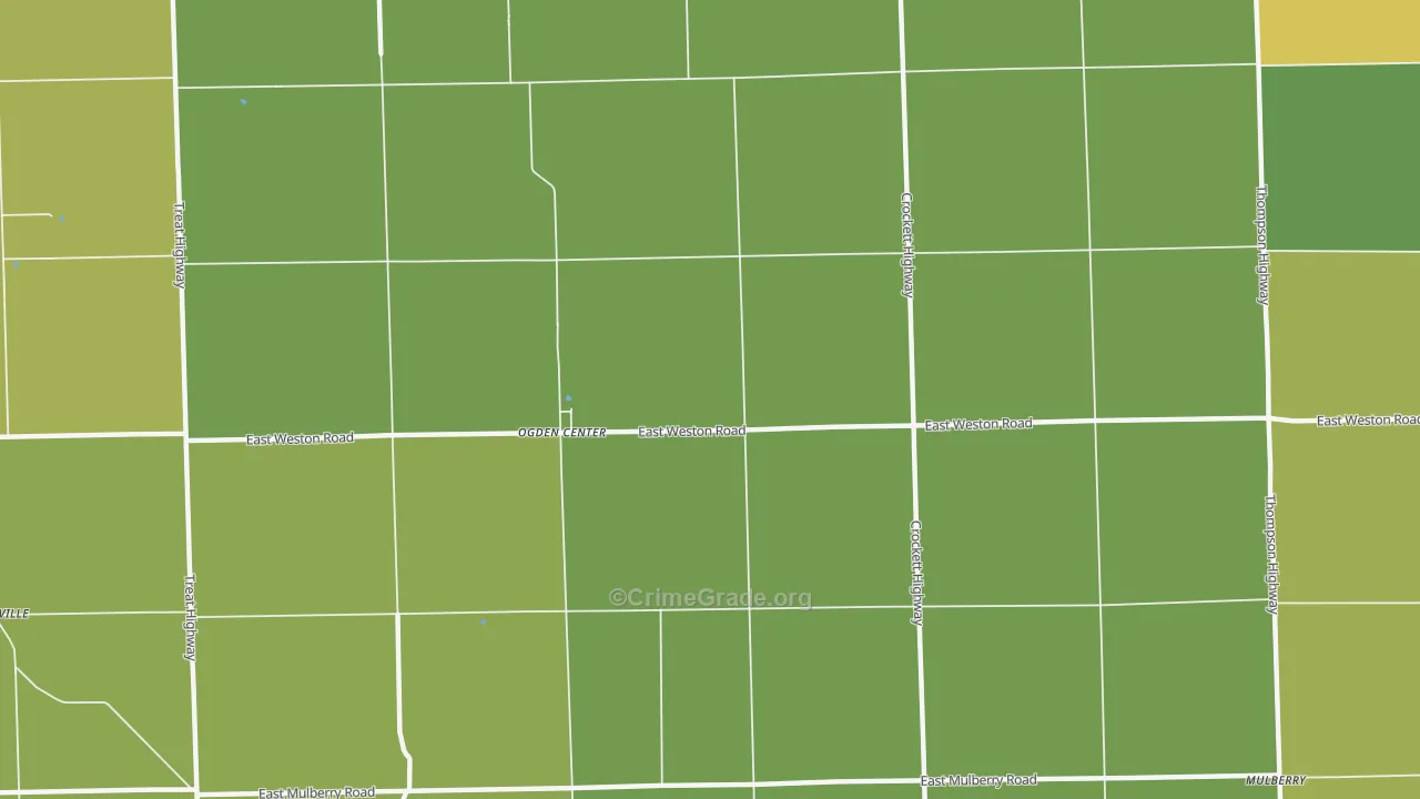 Ogden Center, MI Map of Burglary Rates