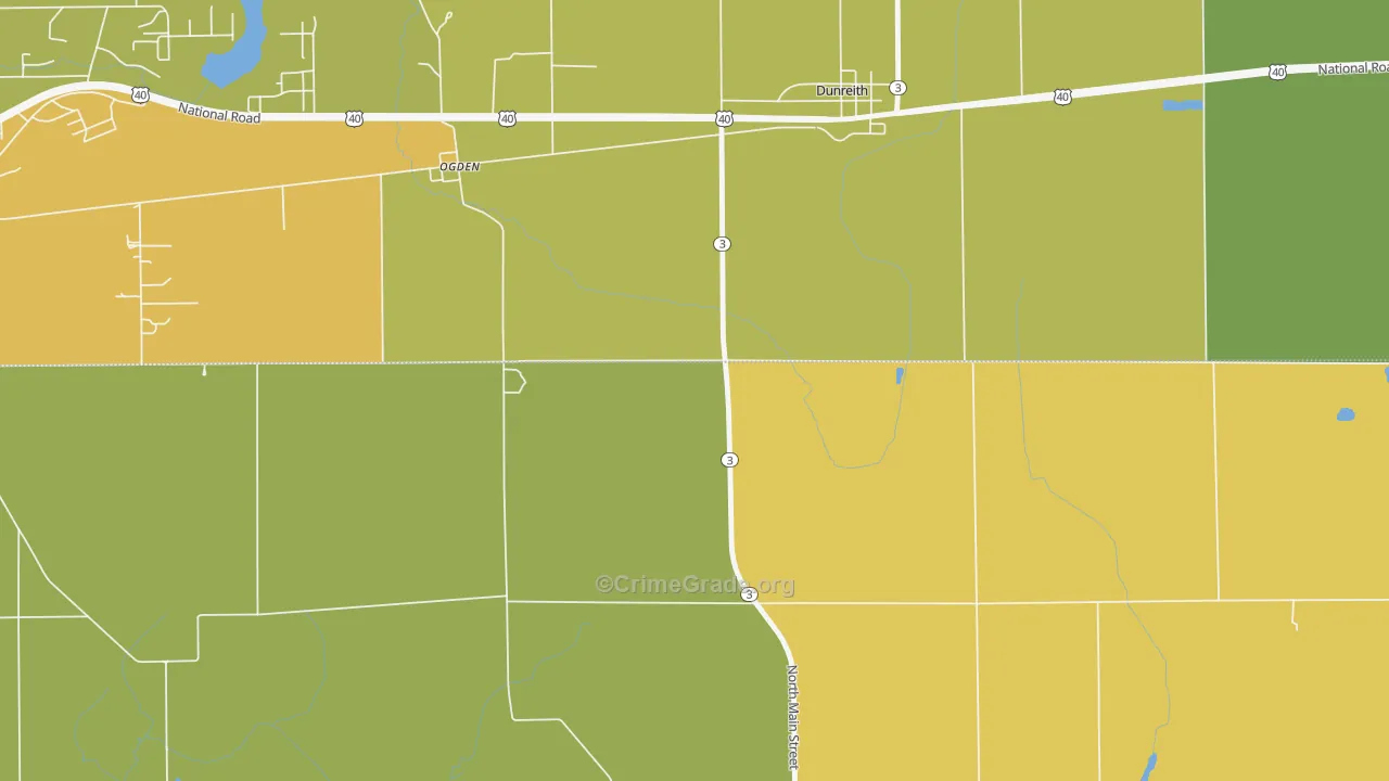 Ogden, IN Map of Burglary Rates