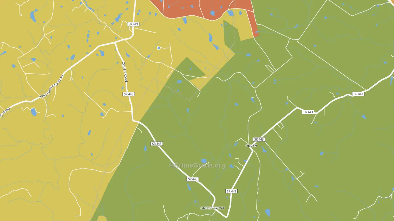 Ogden, TN Map of Burglary Rates