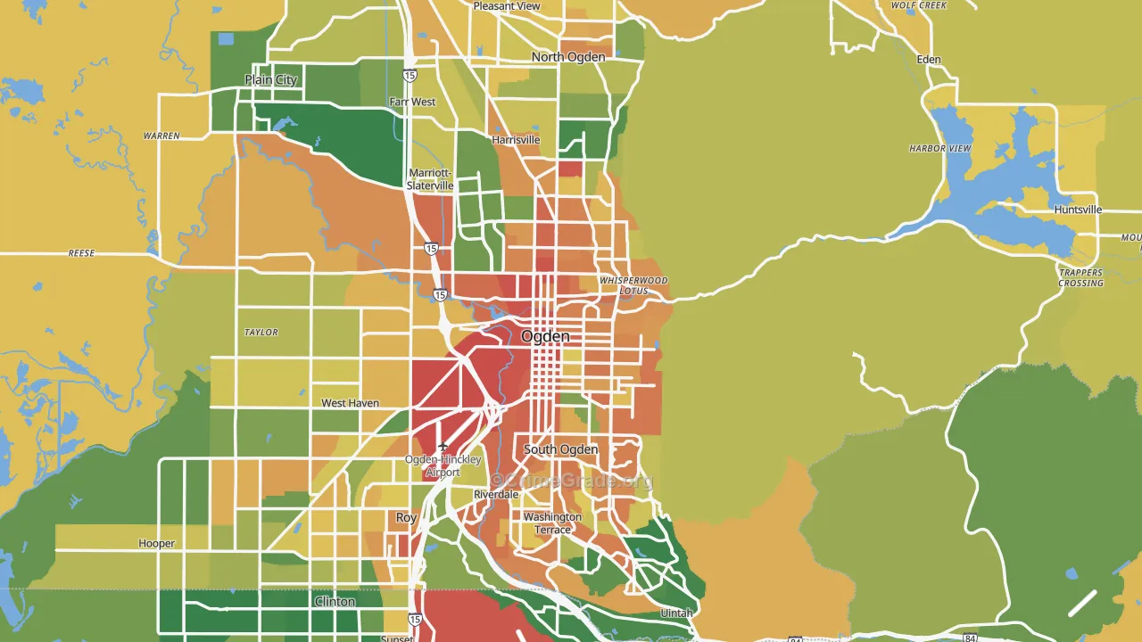 Ogden, UT Map of Burglary Rates